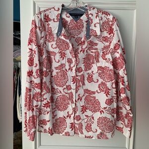 Red & White Cotton Blouse